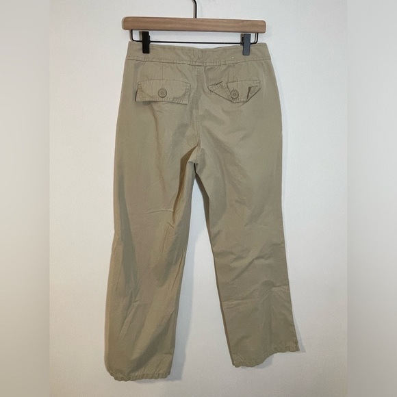 Old Navy Y2K Tan Khaki Wide Leg Ladies Cotton Chino Pants Size 6 Low Rise - Picture 5 of 10